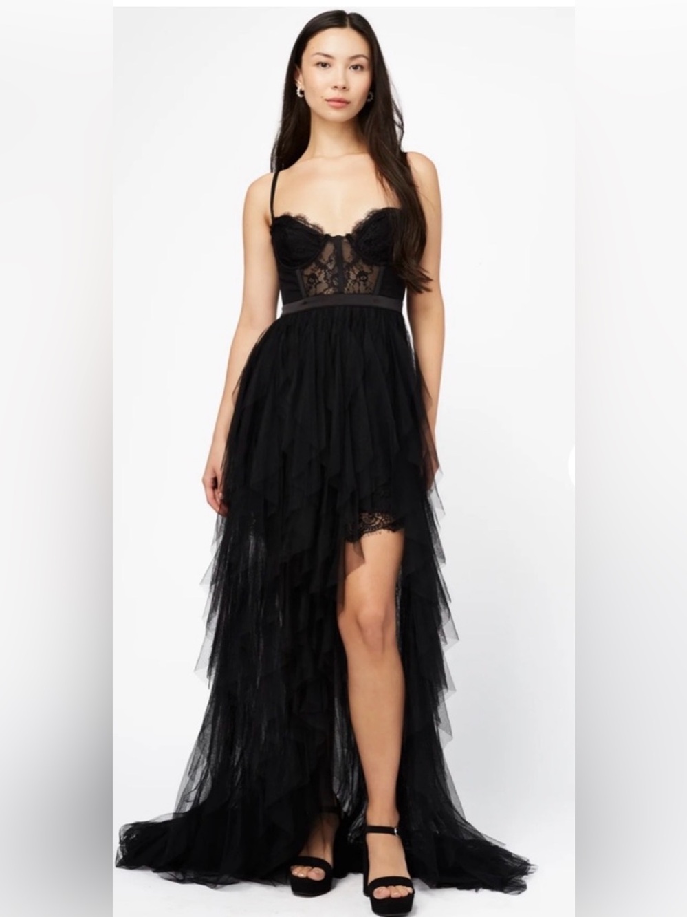 Klesis Black Lace Tulle Dress NWT